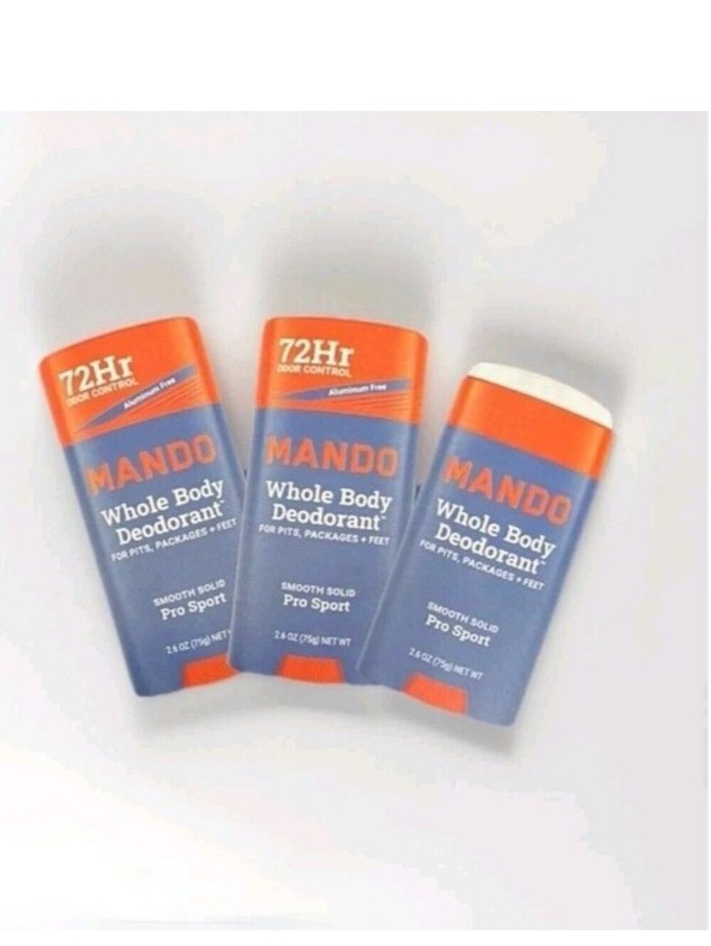 Mando Whole Body Pro Sport Solid Stick Deodorant 3 x 2.6 Oz New - Picture 2 of 8
